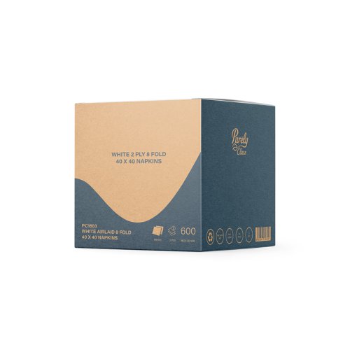Purely Class Airlaid 40cm 8/fold Napkins White x 600