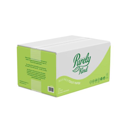 Purely Kind Toilet Paper Bulk Pack For Dispensers 2Ply Plastic Free Packaging FSC (7500 sheets) PK1101