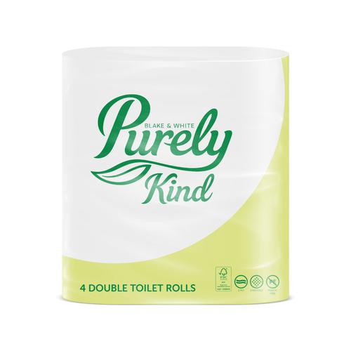 Purely Kind Toilet Roll 2 Ply Extra Long Plastic Free Packaging FSC (Pack 4) PK1123