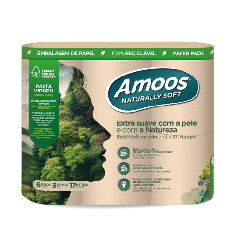 Purely Kind Unbleached 3 Ply Toilet Roll Pack 6 Paper Pack