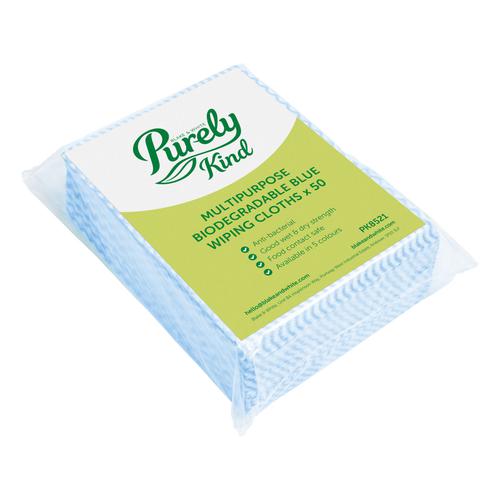 Purely Kind Eco Multipurpose Wiping Cloths Blue x 50