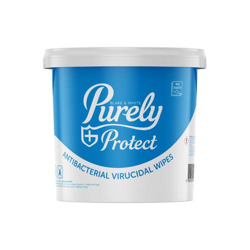 Purely Protect Antibacterial & Virucidal Wipes Tub x500