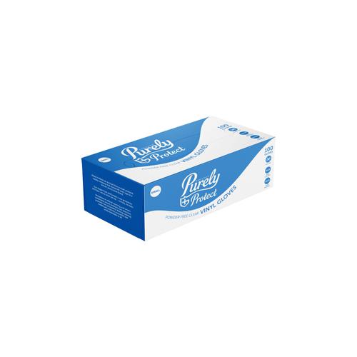 Purely Protect Vinyl Gloves Clear Small Box of 100
