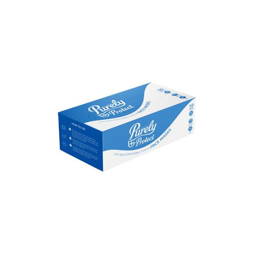 Purely Protect 3ply Blue Type IIR Face Mask Box of 50