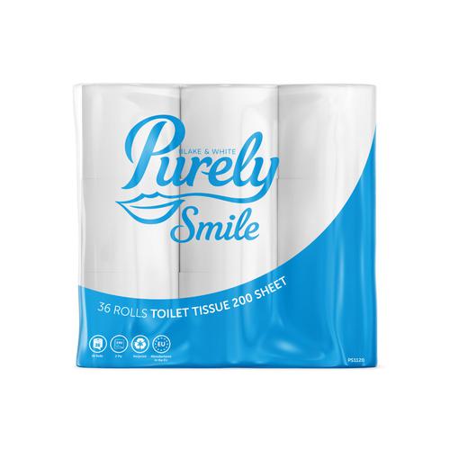 Purely Smile Toilet Roll 2ply 200 Sheet x 36 (9 x 4)