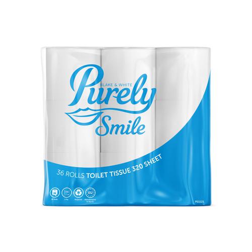 Purely Smile Toilet Roll 2ply 320 Sheet Pack36 (9x 4)