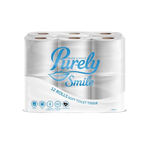 Purely Smile Toilet Roll 3Ply White (Pack 12) PS1125