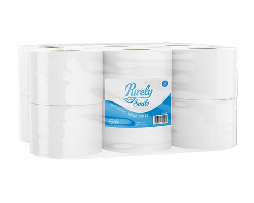 Purely Smile Toilet Roll 2ply Mini Jumbo 150m Pack  12