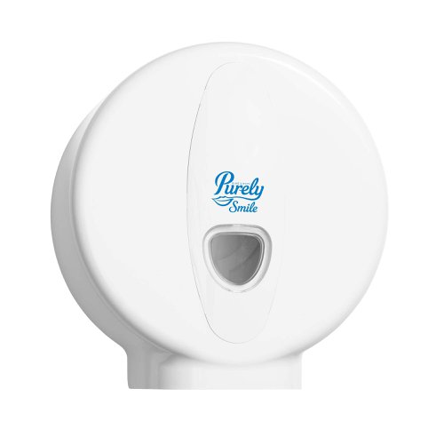 Purely Smile Mini Jumbo Toilet Roll Dispenser White PS1722