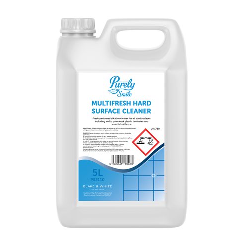 Fresh-perfumed alkaline cleaner for all hard surfaces including walls, paintwork, plastic laminates and unpolished floors.