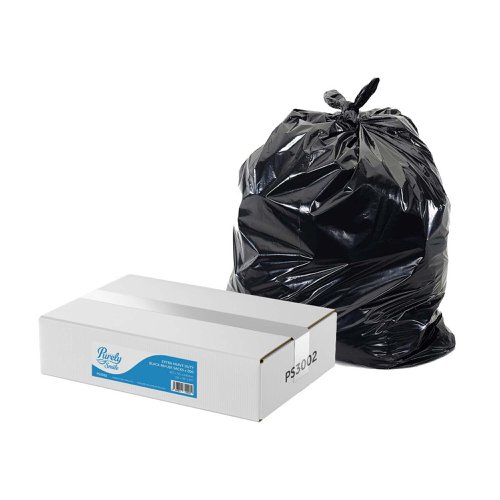 Purely Smile Extra Heavy Duty Refuse Sacks Black (Pack 200) PS3002
