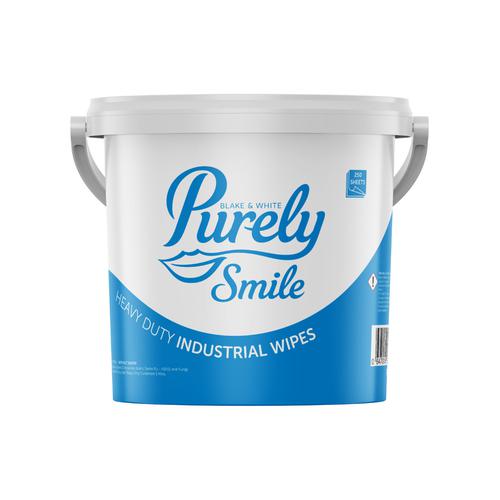 Purely Smile Heavy Duty Industrial Wipes Tub of 250
