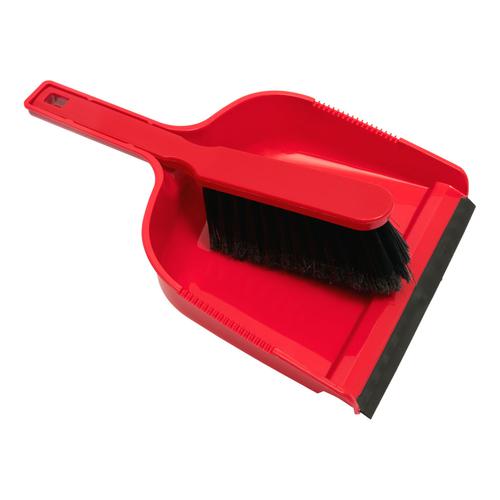 Purely Smile Dustpan & Brush Plastic Red