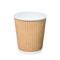 Purely Smile 16oz Kraft Ripple Coffee Cups Case of 500