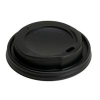 Purely Smile 80mm (8oz) Black Plastic Sip Lids Case of 1000