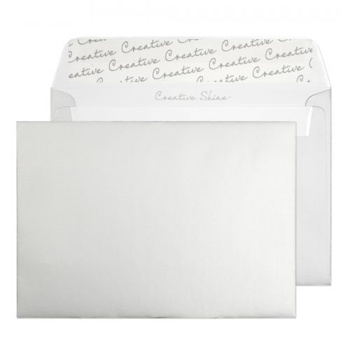 Blake Creative Shine Metallic Silver Peel and Seal Wallet C6 114x162mm 130gsm (Pack 500) Code 112