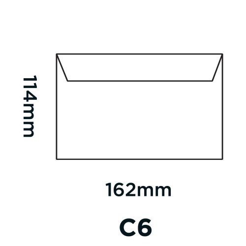 Essential C6 Ice White Peel & Seal Wallet Envelopes 114x162mm 120gsm (Pack 500) Code 21882