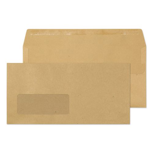 Blake Purely Everyday Wallet Envelope DL Self Seal Window 80gsm Manilla (Pack 1000) - 11884