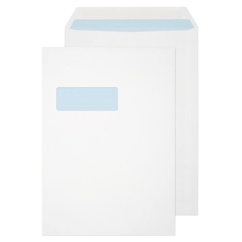 Blake Purely Everyday White Window Gummed Pocket 324X229mm 100Gm2 Pack 250 Code 13056 3P Blake Envelopes