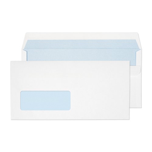 Blake Everyday Envelopes DL White Wallet Window Self Seal 90gsm 110x220mm (Pack 50) - 13884/50 PR