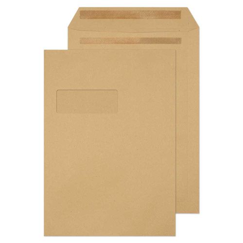 ValueX C4 Envelopes Basketweave Pocket Self Seal Window Manilla 115gsm (Pack 250) - 13889