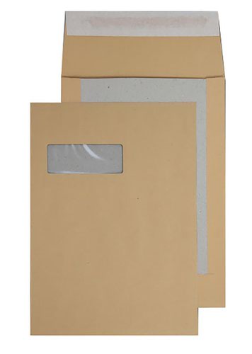 Blake Purely Packaging Manilla Window Peel & Seal Board Back Pocket 324x229mm 120gsm Pack 125 Code 13901MW