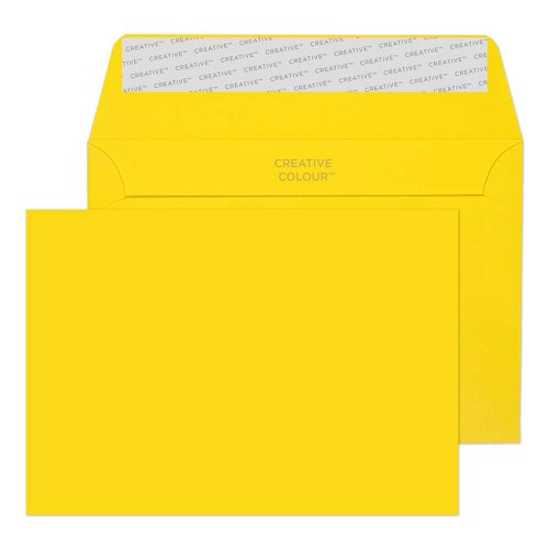 Buy a pack of 25 Banana Yellow coloured envelopes in a wallet C6 size. Ideal for sending greetings cards, invitations or promotional material!
