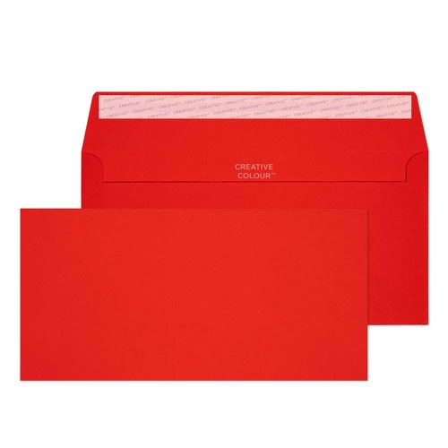 Blake Creative Colour Pillar Box Red Peel & Seal Wallet 114X229mm 120Gm2 Pack 500 Code 206 3P Blake Envelopes