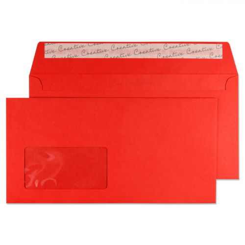 Blake Creative Colour Wallet Peel and Seal Window Pillar Box Red DL+ 120gsm (Pack 500) Code 206W