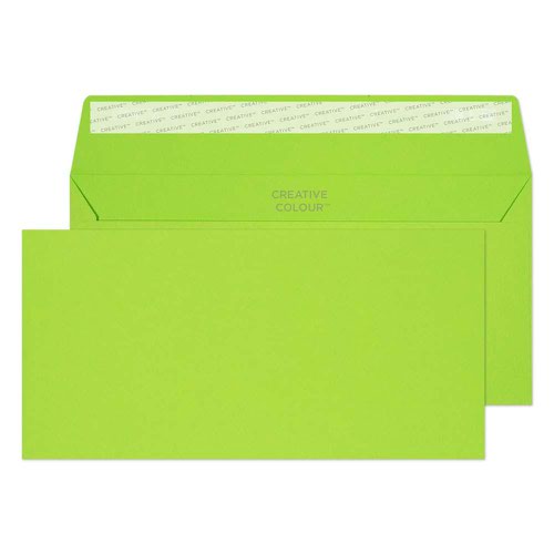 Blake Creative Colour Lime Green Peel & Seal Wallet 114X229mm 120Gm2 Pack 500 Code 207 3P Blake Envelopes