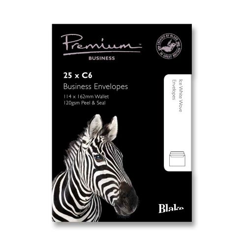 Blake Premium Business Ice White Wove Peel & Seal Wallet 114X162mm 120Gm2 Pack 25 Code 21154 3P Blake Envelopes