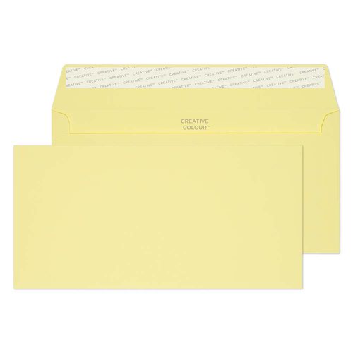 Blake Creative Colour Lemon Yellow Peel & Seal Wallet 114X229mm 120Gm2 Pack 500 Code 216 3P