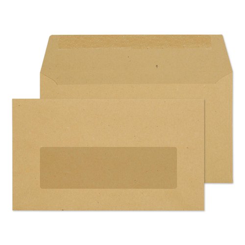 ValueX Everyday Envelopes Manilla Wallet Centre Window Gummed 70gsm 89x152mm (Pack 1000) - 23770