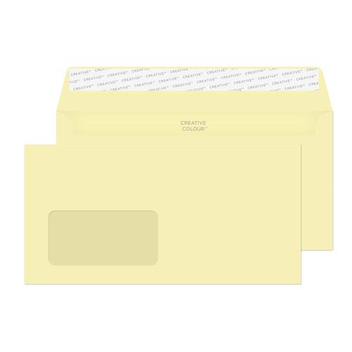 Blake Creative Colour Clotted Cream Window Peel & Seal Wallet 114X229mm 120Gm2 Pack 500 Code 253W 3P Blake Envelopes