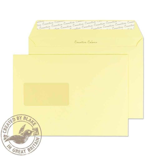 Blake Creative Colour Wallet Peel and Seal Window Lemon Yellow C5 162×229 120gsm (Pk 500) Code 316W