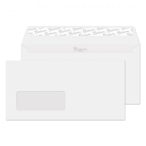 Blake Premium Business Wallet Window Peel and Seal Ice White Wove DL 120gsm (Pack 500) Code 31884