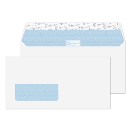 Blake Premium Office Ultra White Wove Window Peel & Seal Wallet 110x220mm 120gsm Pack 25 Code 32213W