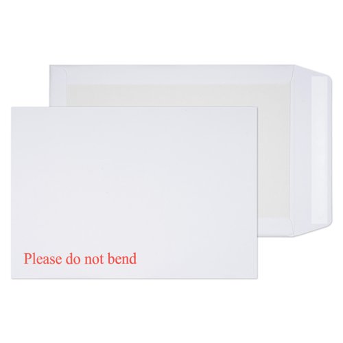 Blake Purely Packaging White Peel & Seal Board Back Pocket 324x229mm 120gsm Pack 125 Code 3266