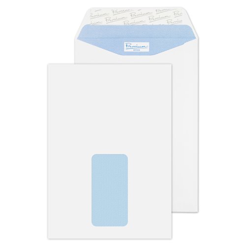 Blake Premium Office Envelopes C5 Ultra White Wove Pocket Window Peel and Seal 120gsm 229x162mm (Pack 500) - 34116