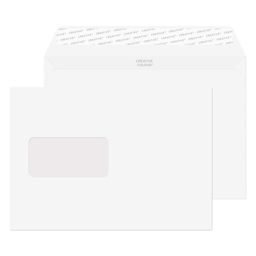 Blake Creative Colour Ice White Window Peel & Seal Wallet 162X229mm 120Gm2 Pack 500 Code 350W 3P Blake Envelopes