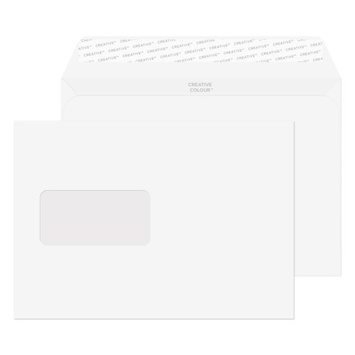 Blake Creative Colour Ice White Window Peel & Seal Wallet 162X229mm 120Gm2 Pack 500 Code 350W 3P