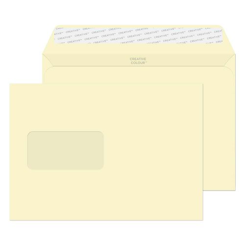 Blake Creative Colour Milk White Window Peel & Seal Wallet 162X229mm 120Gm2 Pack 500 Code 351W 3P Blake Envelopes