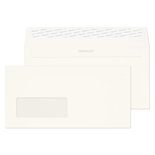 Blake Premium Business High White Wove Window Peel & Seal Wallet 110X220mm 120G Pk50 Code 35265 3P Blake Envelopes