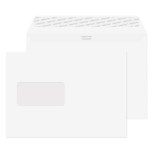 Blake Creative Colour Chalk White Window Peel & Seal Wallet 162X229mm 120Gm2 Pack 500 Code 355W 3P Blake Envelopes