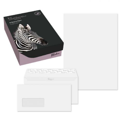 Blake Premium Business SOHO High White Wove 120gsm Paper A4 Pk 250 and Envelopes DL Pk 50 Code 35670