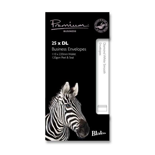 Blake Premium Business Diamond White Smooth Peel & Seal Wallet 110X220mm 120G Pk25 Code 36254 3P Blake Envelopes