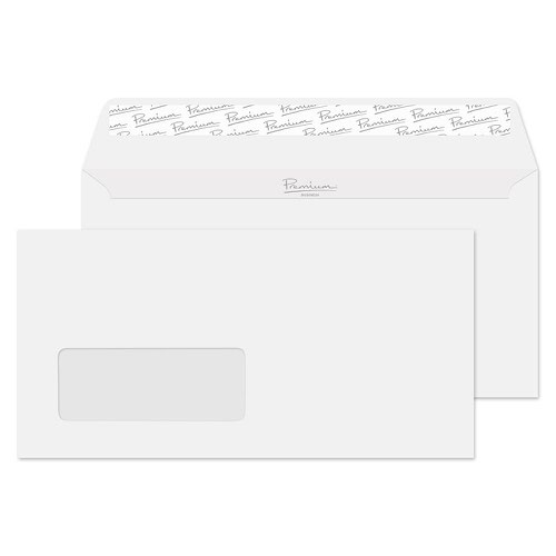 Blake Premium Business Brilliant White Wove Window P&S Wallet 110X220 120G Pk50 Code 37265 3P Blake Envelopes