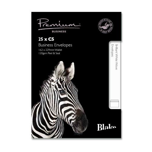 Blake Premium Business Brilliant White Wove Peel & Seal Wallet 162X229mm 120G Pk25 Code 37454 3P Blake Envelopes