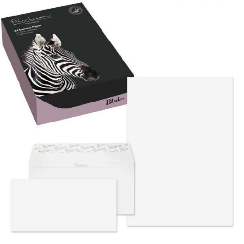Blake Premium Business SOHO Brilliant White Wove 120g Paper A4 P250 and Envelopes DL P50 Code 37670