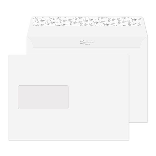Blake Premium Business Brilliant White Window Peel & Seal Wallet 162X229mm 120G Pk500 Code 37708 3P Blake Envelopes